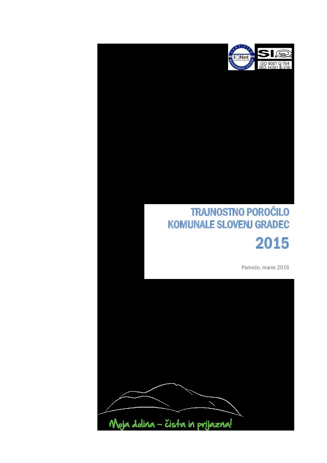 Komunala Slovenj Gradec Trajnostno porocilo 2015 pdf