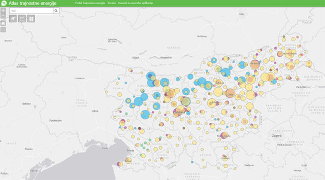 Atlas trajnostne energije je interaktivna spletna aplikacija.