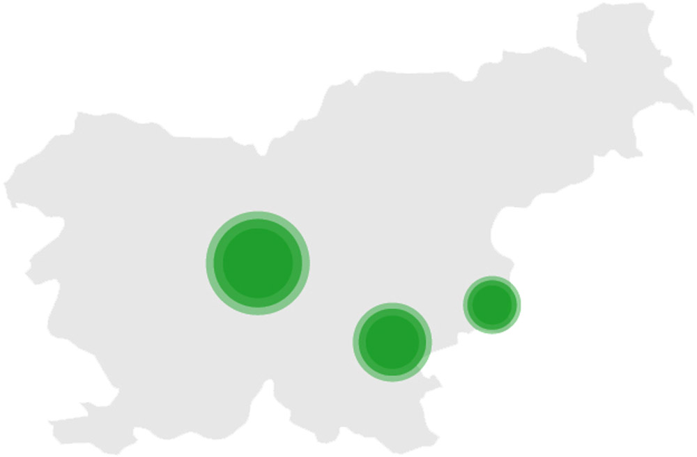 18,5 % prebivalstva živi na območjih z delujočimi snovnimi krogi.