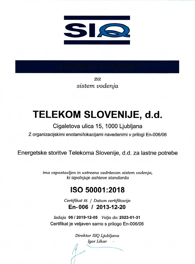 Telekom Slovenije standard ure 1