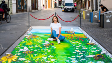 Prva 3D ulična poslikava v Ljubljani je posvečena čebelam