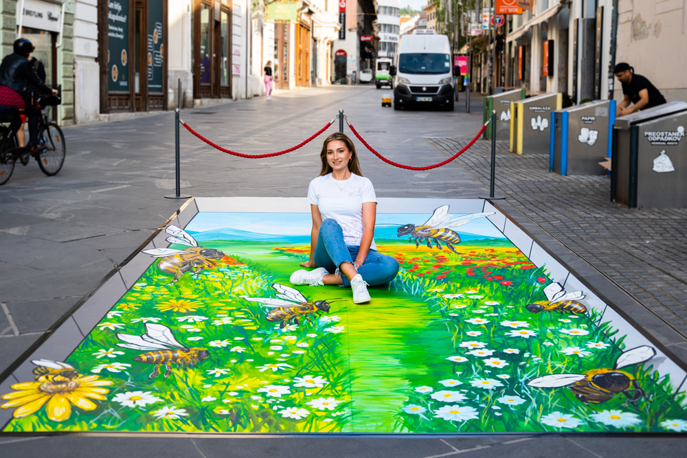 Prva 3D ulična poslikava v Ljubljani je posvečena čebelam